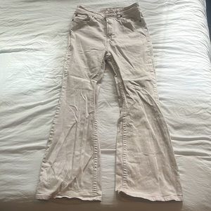 Flare leg cream jeans